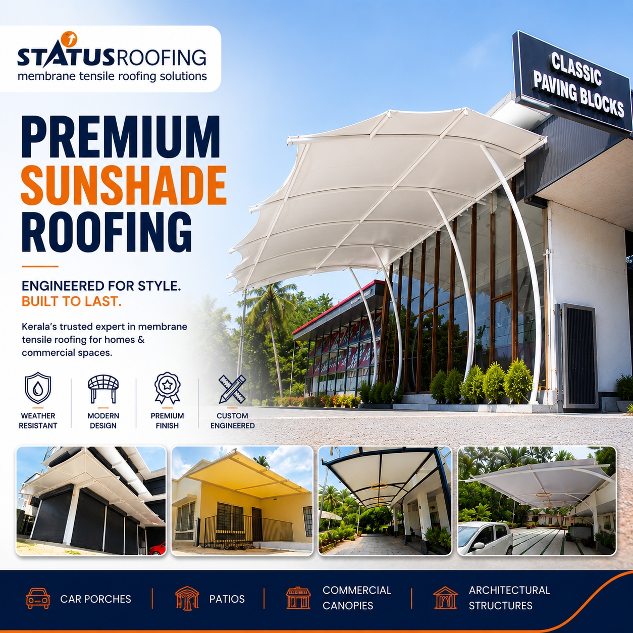Premium Tensile Sunshade Kerala